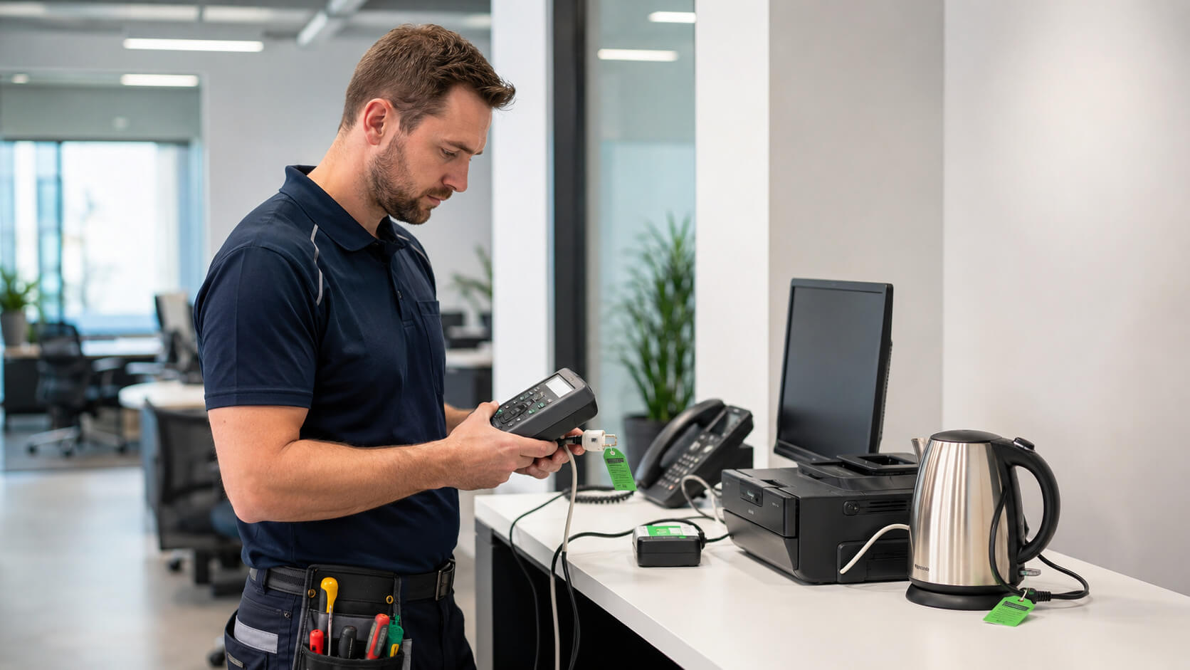 A Plus Compliance Services technician on site in Melbourne